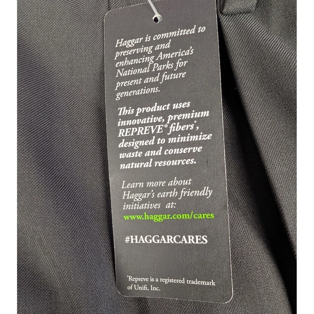 Haggar Premium Comfort Dress Pants Mens 36X36 Charcoal Grey Pleated Classic Fit